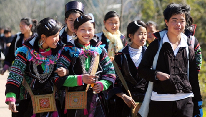 Trang phục truyền thống của người Mông ở SaPa.